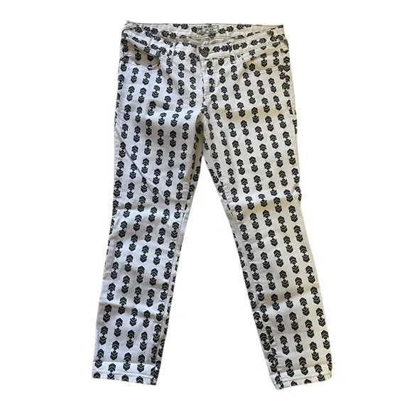 Free People Black and White bold cool girl  Patterned Skinny Jeans, size 30 - Picture 5 of 8